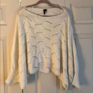 Scalloped White Sweater